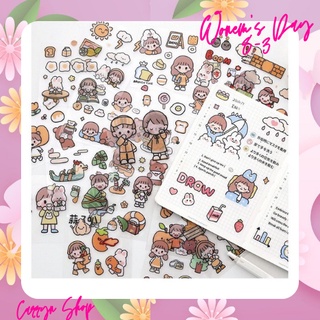 Sticker Trong Suốt Hình Cô gái