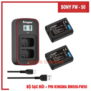 BỘ 2PIN SẠC ĐÔI SONY FW50 KINGMA (BẢN MỚI NHẤT)