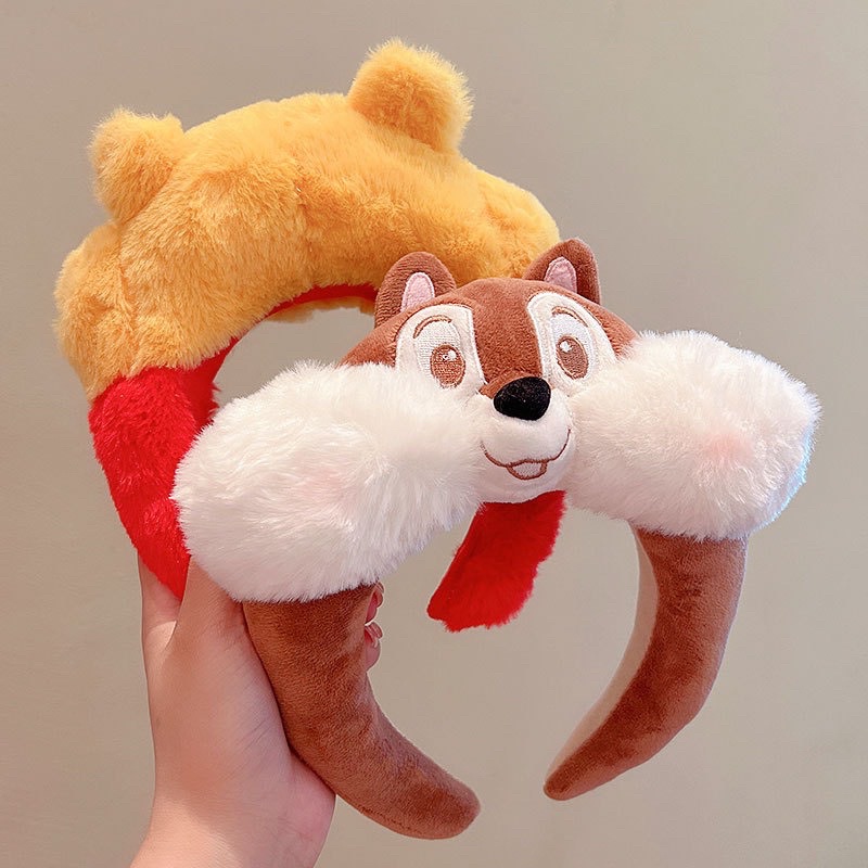 Cài Tóc, Bờm tóc, Băng đô 3D hoạt hình nhiều mẫu đáng yêu nhồi bông: Gấu Dâu Lotso, Gấu Pooh, Heo, Thỏ, Sóc Chip & Dave