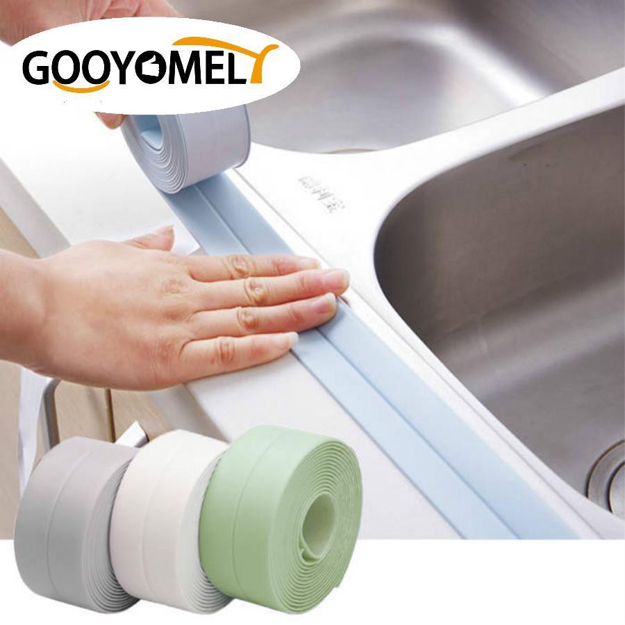 Keo dán tự dính cho bồn rửa nhà tắm bếp 3,2m Tấm dán gốm PVC chống ẩm chống nước Dải dán góc tường Phụ kiện bồn rửa