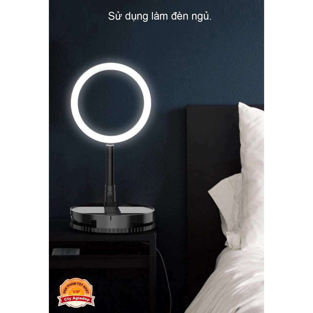 [Mã ELMS9 giảm 6% đơn 300K] Gậy livestream Gấp gọn Loại dài 168cm đèn LED 3 Chế độ màu quay video tiện dụng AGD-G1