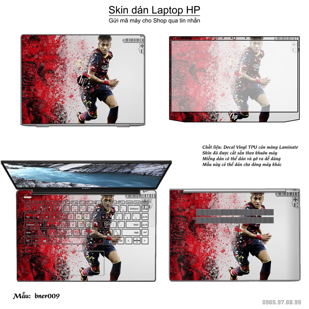 Skin dán Laptop HP in hình Neymar (inbox mã máy cho Shop)