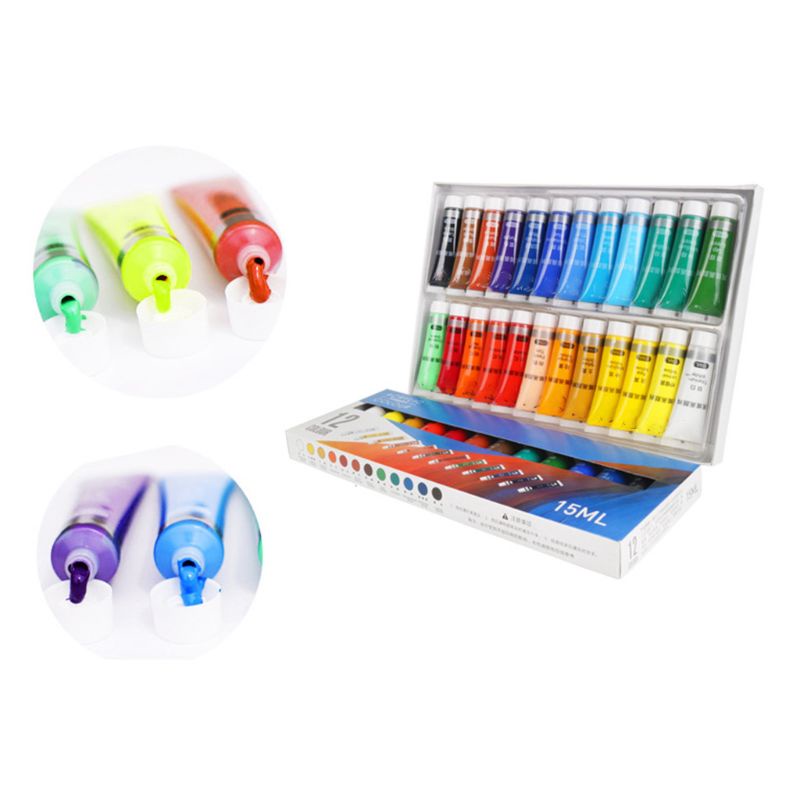 Set 12 Màu Vẽ Tranh Acrylic 15ml 24 Màu