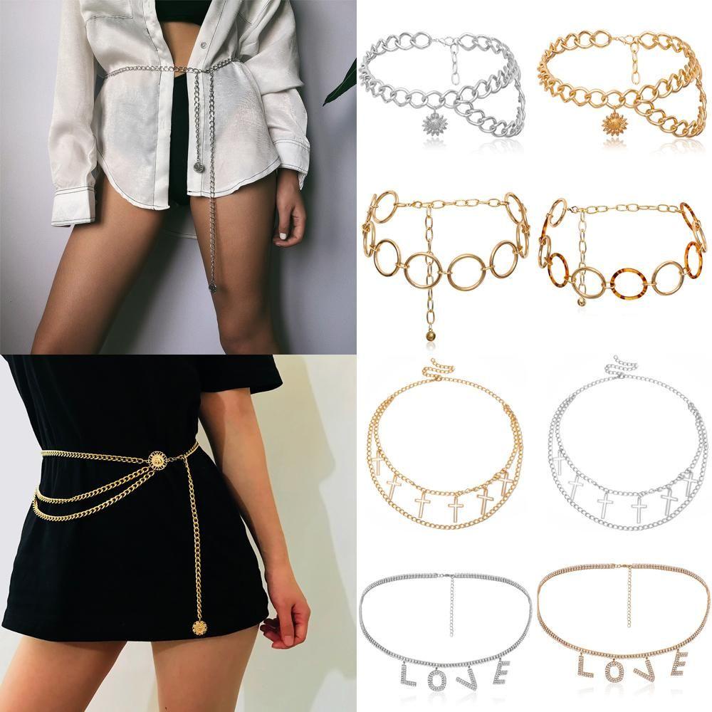 ORIENTLII Dây Nịt Tua Rua Bằng Hợp Kim Màu Sắc Bạc / Vàng Phong Cách Bohemian Cổ Điển