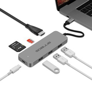 Cáp chuyển đổi đa năng USB-C Hub micro SD card reader hdmi Type C for macbook pro  7 cổng ANNBOS - NN-A030CH7