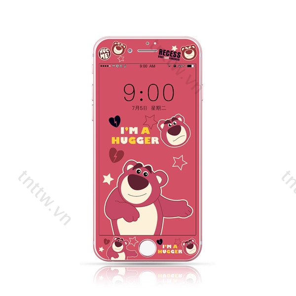 Set film dán cường lực in hình hoạt hình thích hợp cho iPhone 6 6s 7 8 plus se2