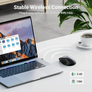 Chuột Không Dây Ugreen 45149 90550 35900 M556 15508 65772 (Wireless + Bluetooth 5.0,4000dpi 2.4Ghz)