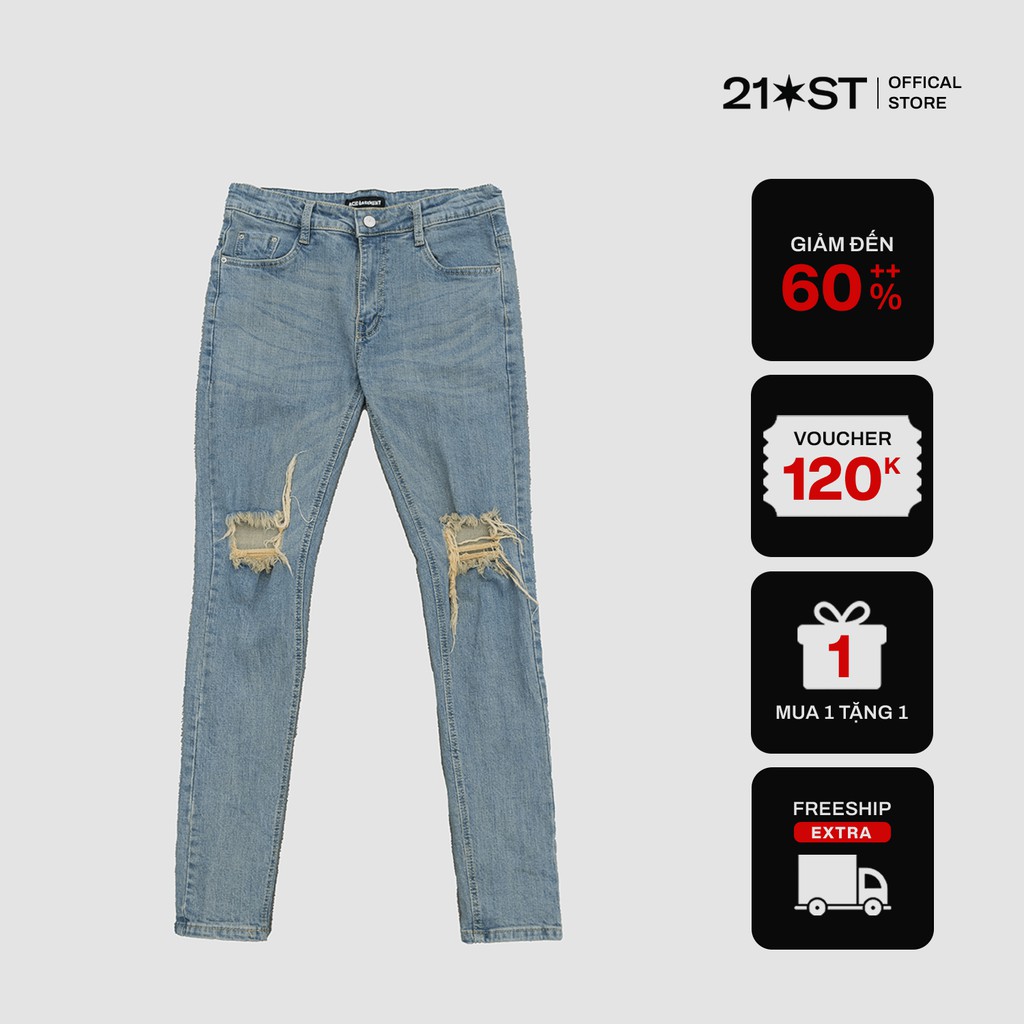 Quần jean nam Skinny fit rách gối ACID Ripped Jeans