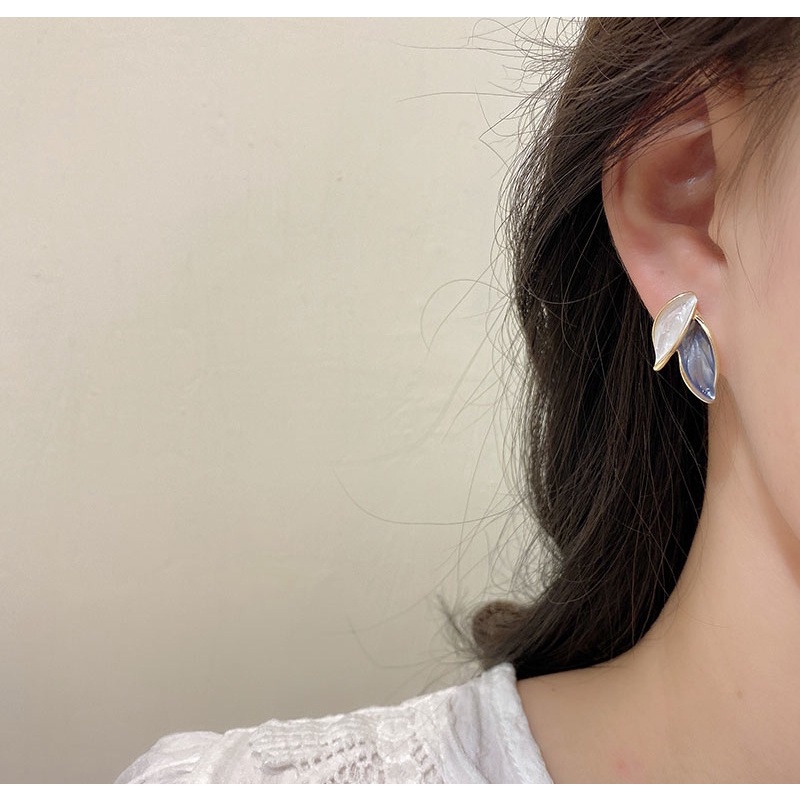 Bông Tai Hình Chiếc Lá Ba Chiều Đơn Giản Sáng Tạo Thời Trang Mùa Hè Cho Nữ