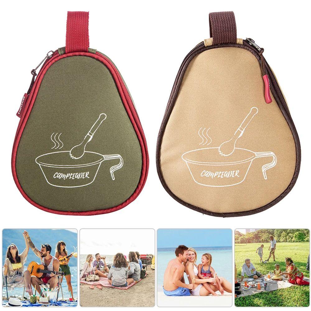 JARRED Bộ Dụng Cụ Ăn Uống Tiện Dụng ​Túi Đựng Tô Chén Sức Chứa Lớn Có Khóa Kéo Tiện Dụng Mang Theo Du Lịch Cắm Trại