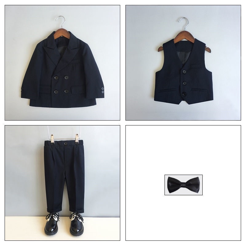 Set bộ vest 4 khuy cho bé trai Bộ suit bé trai chất liệu cao cấp - BST quần áo bé trai thu đông