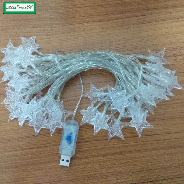 Dây đèn led đầu cắm USB có điều khiển, có nhiều chế độ nháy - dài 6m 40 bóng trang trí noel, tết, lễ