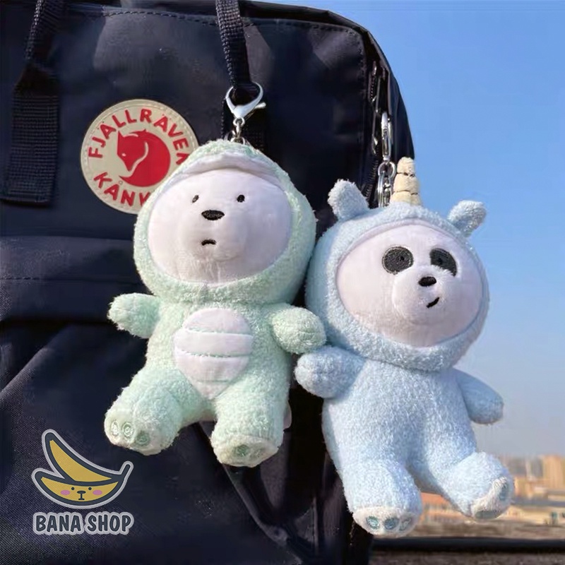 Móc chìa khoá gấu bông anh em gấu Bare Bear Chúng tôi đơn giản là gấu mặc áo thú