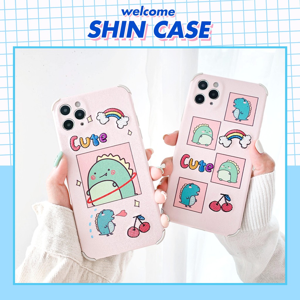 Ốp lưng iphone Dino thêu viền chống va đập 5/5s/6/6plus/6s/6splus/7/7plus/8/8plus/x/xr/xs/11/12/pro/max/plus/promax | BigBuy360 - bigbuy360.vn