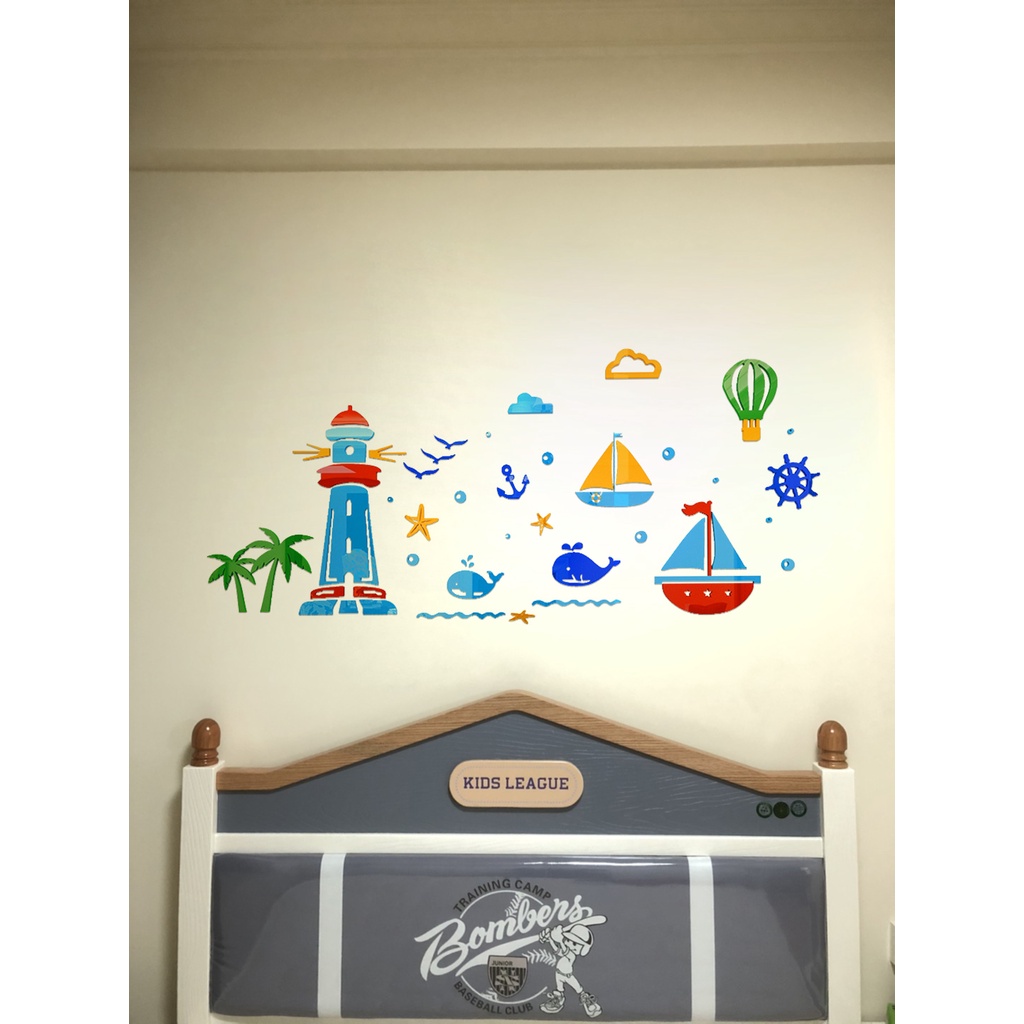 Tranh dán tường mica 3d decor khổ lớn ngọn hải đăng trang trí mầm non, phòng cho bé Nhiều Size - EPeBen