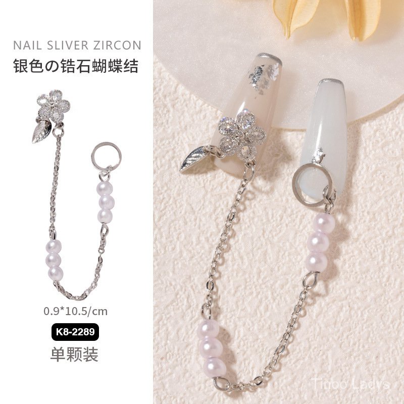 Phụ Kiện Trang Trí Móng Tay Hình Nơ / Ngôi Sao / Ngọc Trai / Đá Zircon / Kim Cương Sang Trọng