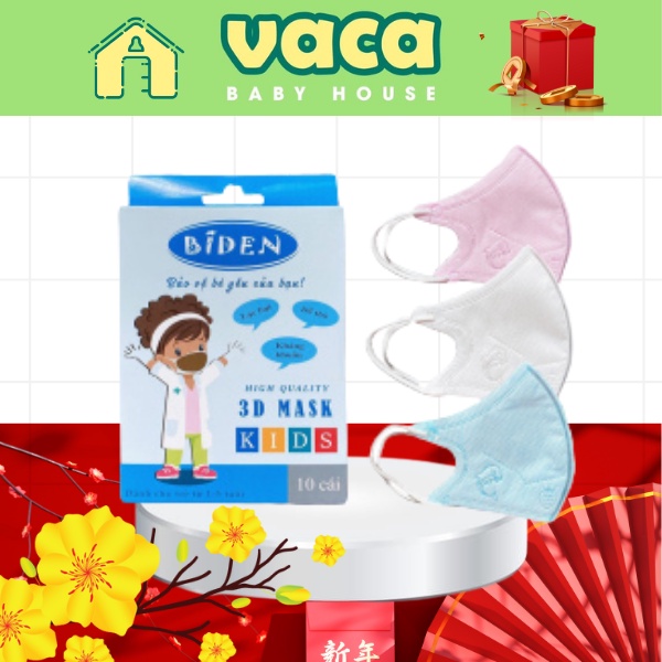 (HCM) Khẩu trang Biden cho bé 1-4 tuổi hộp 10 cái