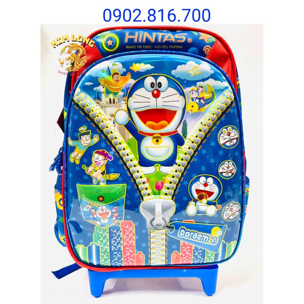Balo cần kéo đi học cho bé trai tiểu học cấp 1 Lớp 1 2 3 4 5 hình Doremon - Hintas
