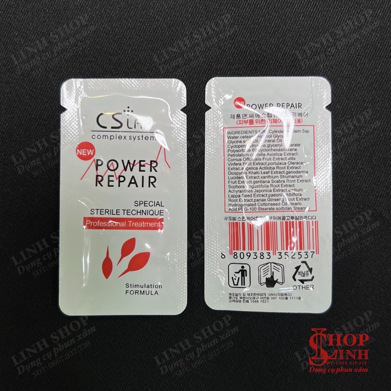 Hộp 100 gói Dưỡng CSLAB New Power Repair, dưỡng sau xăm, dưỡng môi lông mày