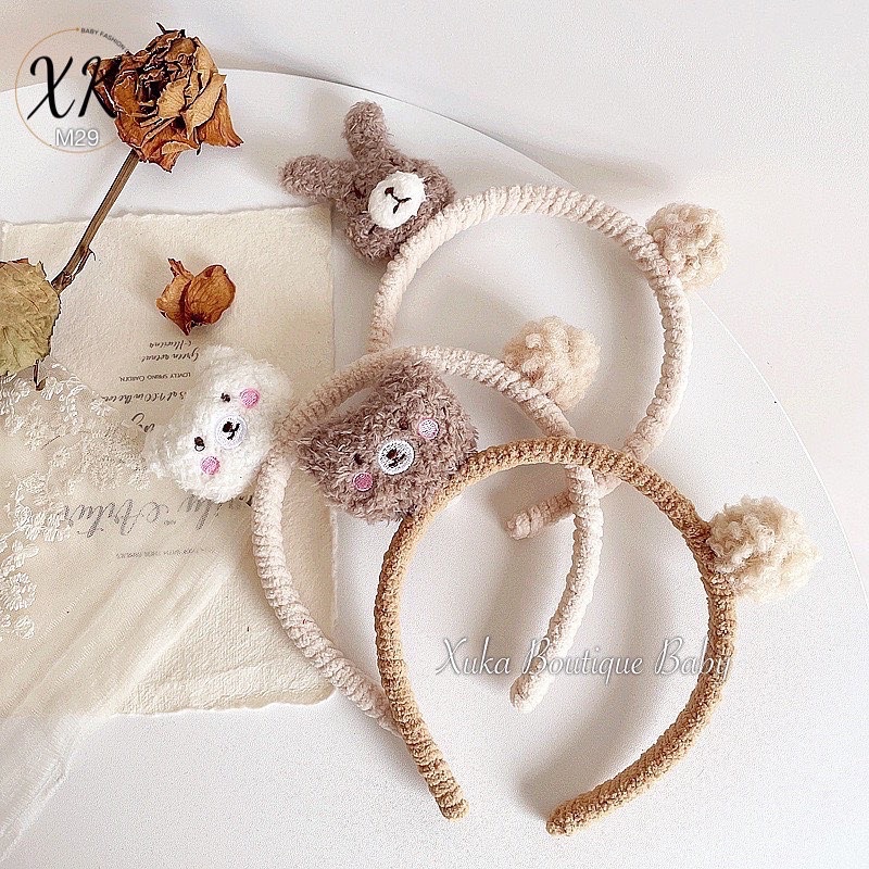 Bờm Cài Tóc Hình Gấu Thỏ Style Hàn Quốc Cho Bé, Phụ Kiện Cài Tóc Công Chúa Cao Cấp Bé Gái [ẢNH THẬT]