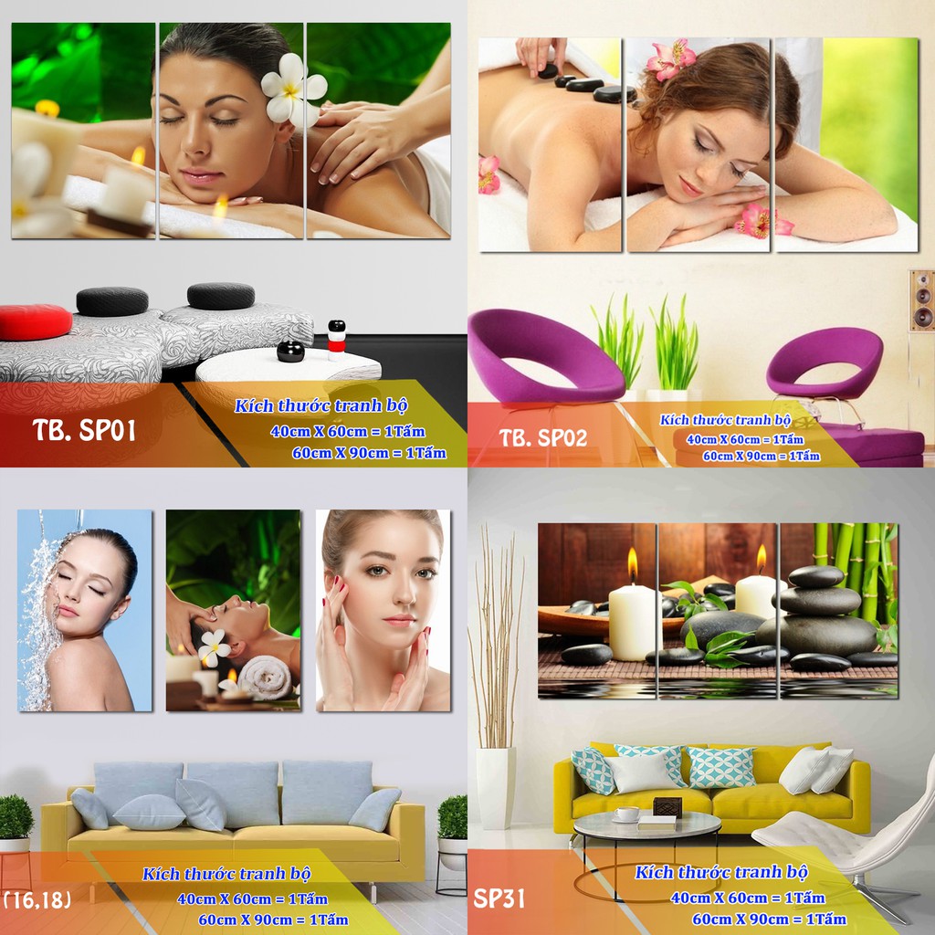 [SALE] BỘ 3 TRANH TREO TƯỜNG TRANH PHÒNG KHÁCH TRANG TRÍ NHÀ CỬA SPA TUYỆT ĐẸP GIÁ RẺ 50X75 [HOT]