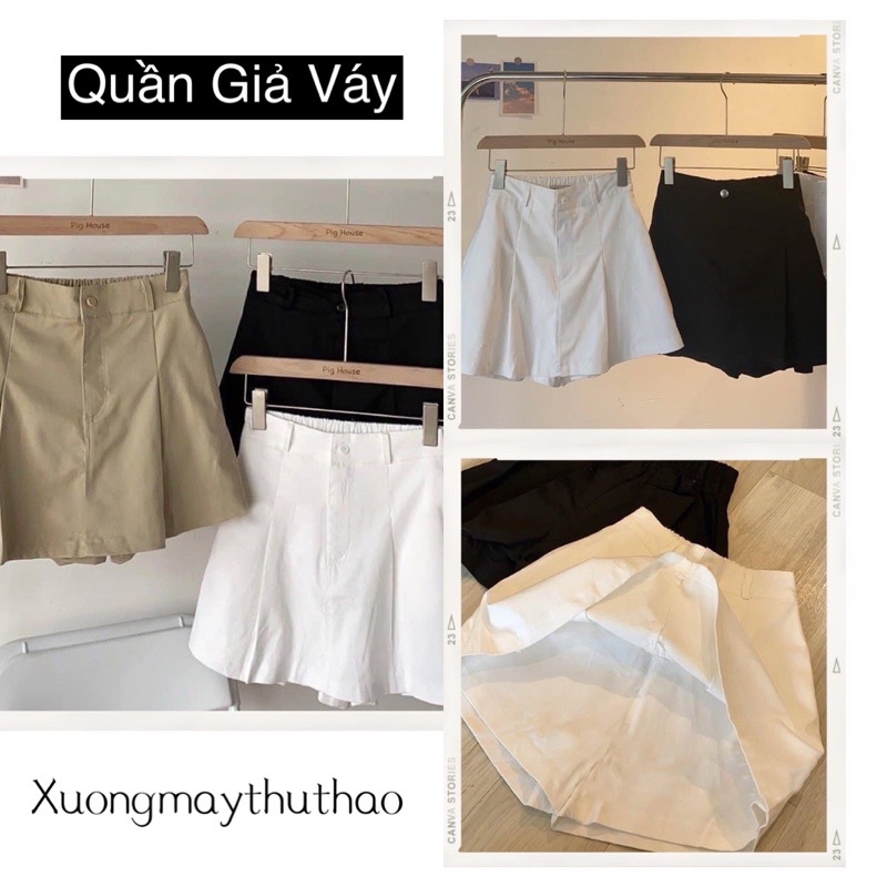 Quần Giả Váy Kaki Dáng chữ A / Mix đồ năng động