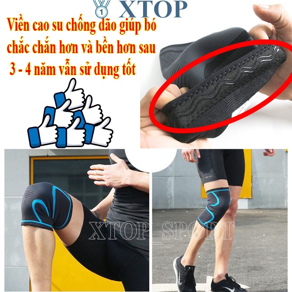 Bảo vệ đầu gối 4 chiều chơi thể thao - Băng đầu gối hỗ trợ các môn thể thao cao cấp Aolikes 7718