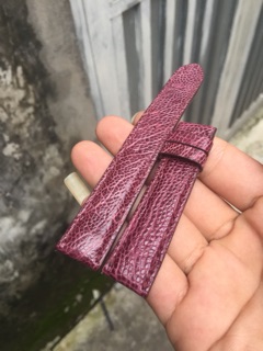 Dây da đồng hồ da đà điểu size 12,14,16,18 ( kèm khoá cài)