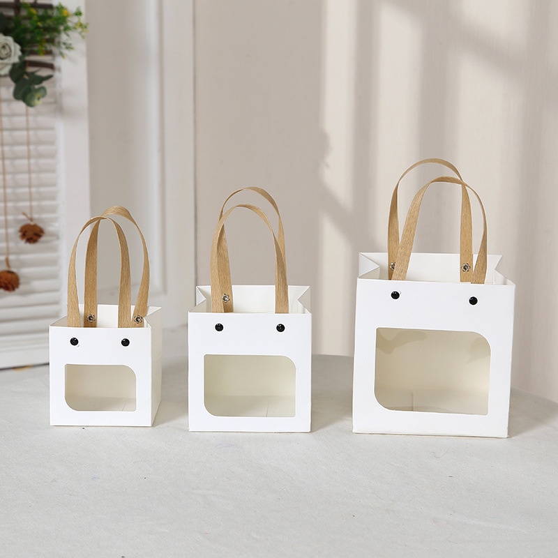 1 Túi Giấy Kraft Hình Vuông Nhỏ Trong Suốt Đựng Quà / Trang Trí Nhà Cửa