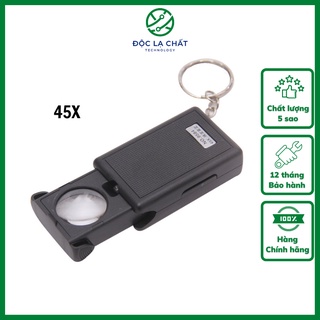 Kính lúp cầm tay hình chữ nhật có đèn độ phóng đại 45X (Kính lúp mini)