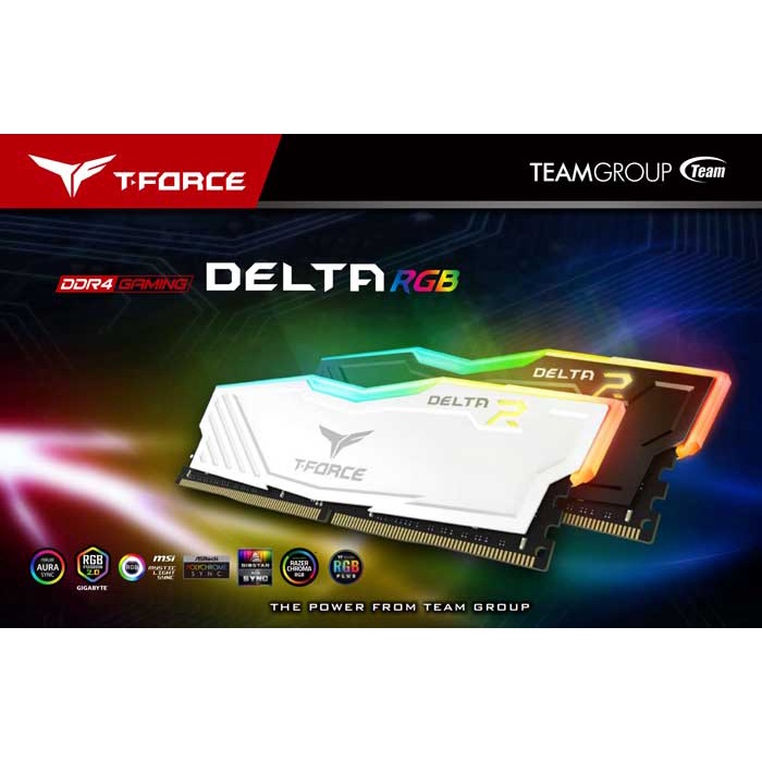 RAM TeamGroup T-Force Delta RGB 8GB (1x8GB)/ 16GB DDR4 3200MHz/ 3600Mhz