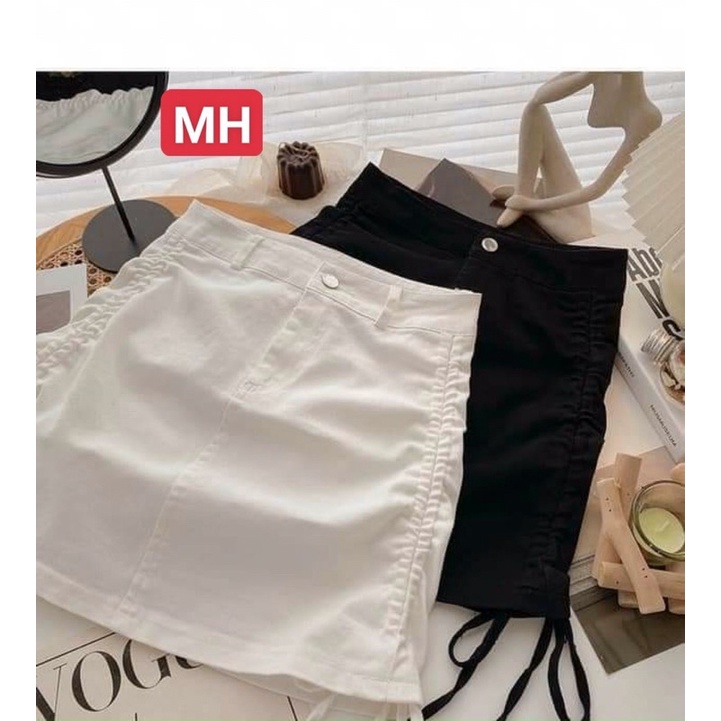 CHÂN VÁY CHỮ A RÚT DÂY HAI BÊN KAKI HOT LẮM Ạ, chân váy ngắn rút dây hai bên siêu xinh
