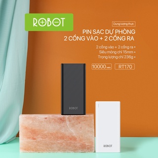 Pin Sạc Dự Phòng ROBOT RT170 10.000mAh 2 Output & 2 Input - HÀNG CHÍNH HÃNG BẢO HÀNH 12 THÁNG 1 ĐỔI 1