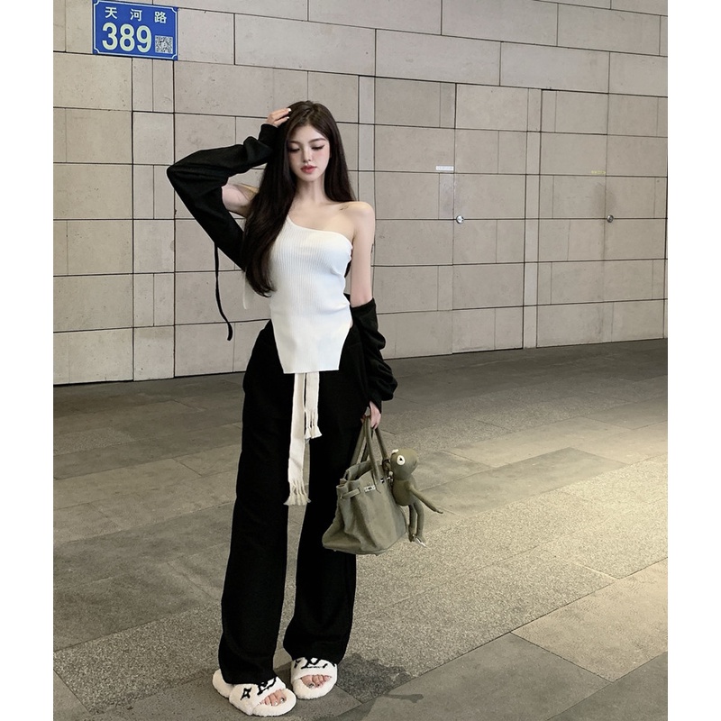 Quần dài ống rộng phong cách Hàn Quốc thời trang dành cho nữ