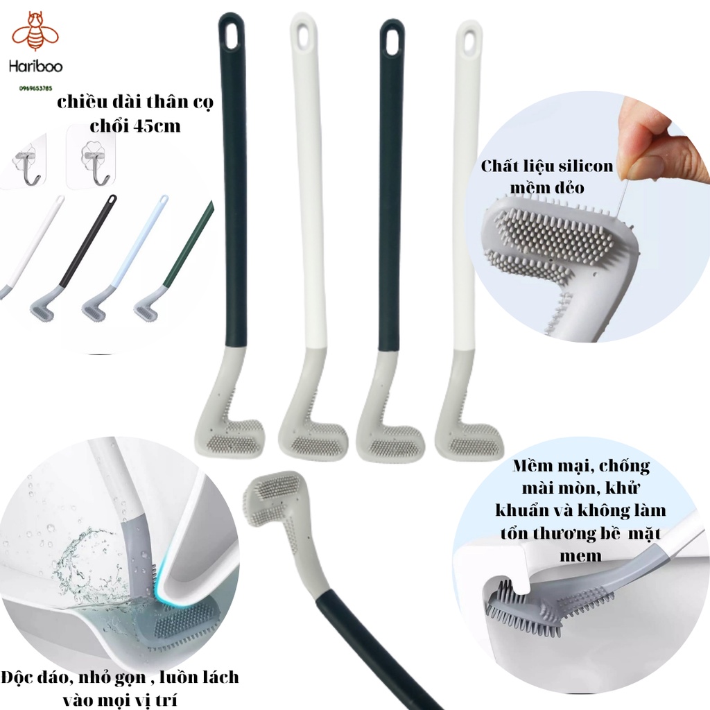 Cọ Toilet Silicon Mẫu Mới 2021 Chổi Cọ Bồn Cầu Nhà Vệ Sinh Gắn Tường