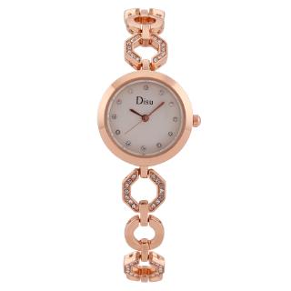 Đồng Hồ Nữ Dây Thép Lưới Mảnh Mặt Hình Trái Tim Đính Đá Thời Trang