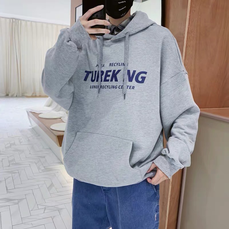 (HÀNG ORDER) ÁO HOODIE TUREKING FORM RỘNG CÓ NÓN HÀN QUỐC MÀU TRẮNG