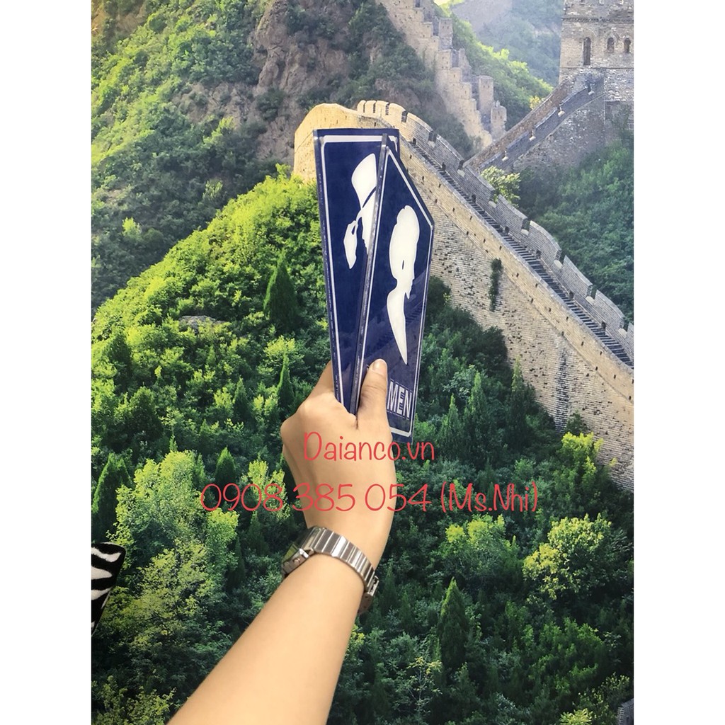 Combo 2 Bảng WC nhà vệ sinh nam nữ riêng biệt- Chất liệu Mica (15x20cm)- Hình thật, hàng sẵn