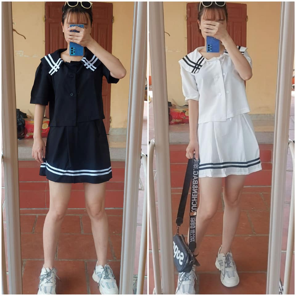 Sét Váy Thủy Thủ kiểu mới siêu hot Chất umi hàn quốc