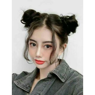 Tóc búi cột thẳng tóc giả