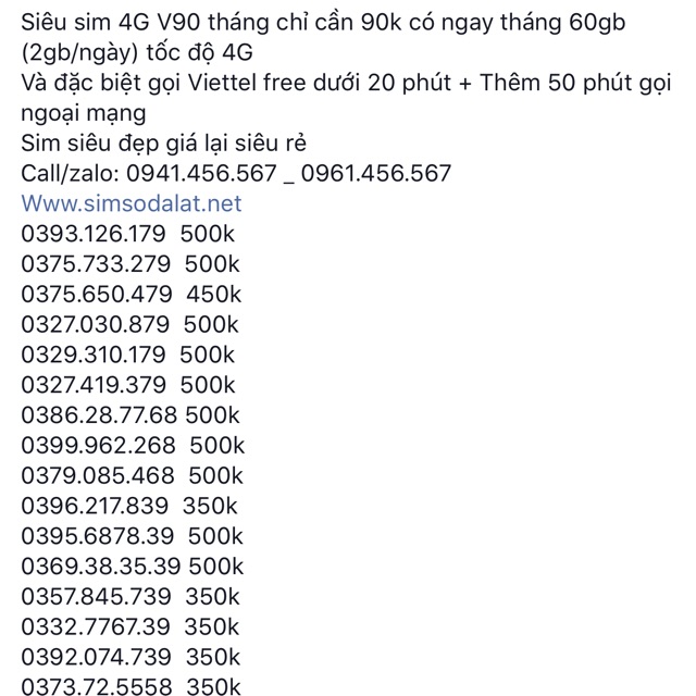 Sim Viettel V90 siêu rẻ siêu đẹp