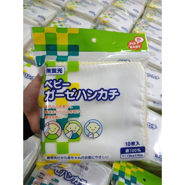 Gói 10 chiếc khăn sữa xô Nhật ChuChu cho bé