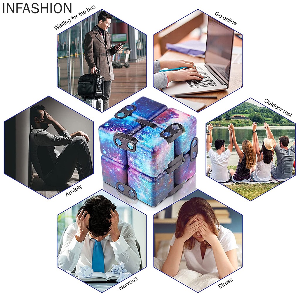 Đồ Chơi Khối Lập Phương Vô Cực Bằng Nhựa Giúp Giảm Căng Thẳng