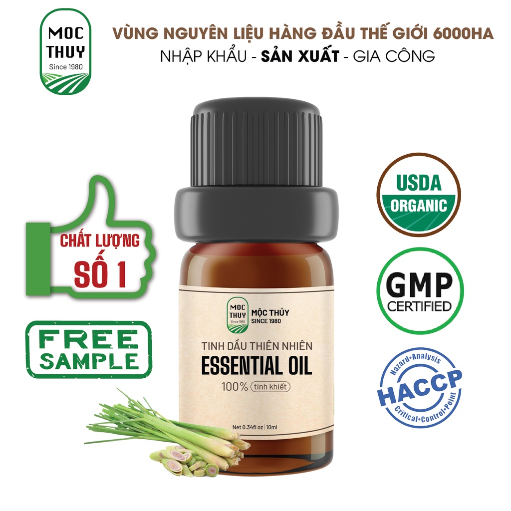 Tinh dầu thiên nhiên nguyên chất Sả Chanh Việt Nam dung tích 10ml/ 100ml-Lemongrass Essential Oil-đạt chuẩn chất lượng