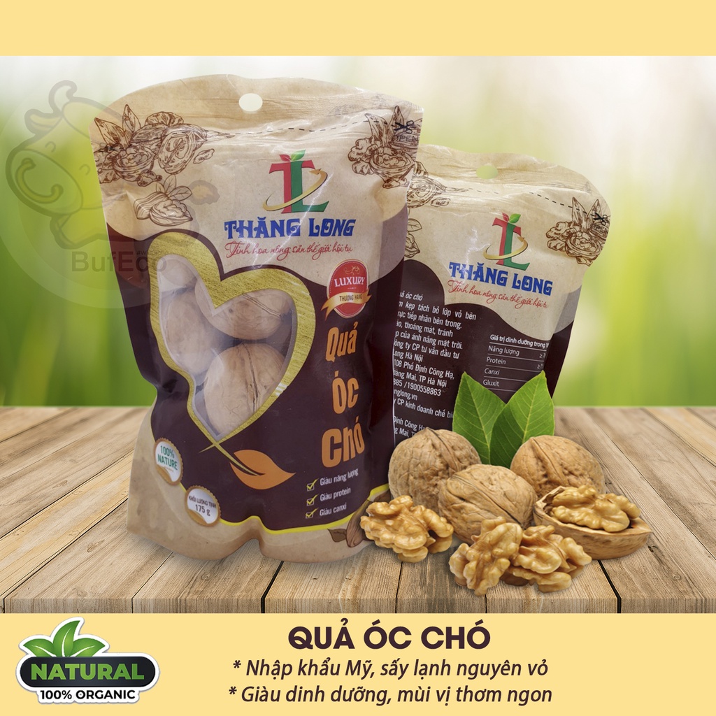 Quả óc chó nguyên vỏ - nhập khẩu Mỹ giàu dinh dưỡng tốt cho sức khỏe, túi 175 g cao cấp