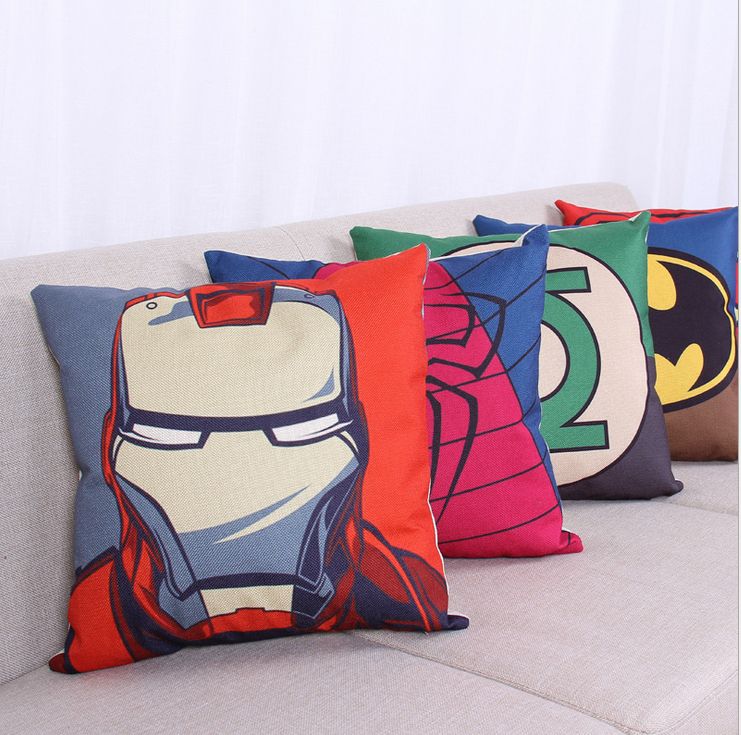 【Ready Stock】Vỏ áo gối hình siêu anh hùng Avengers trang trí ghế sofa