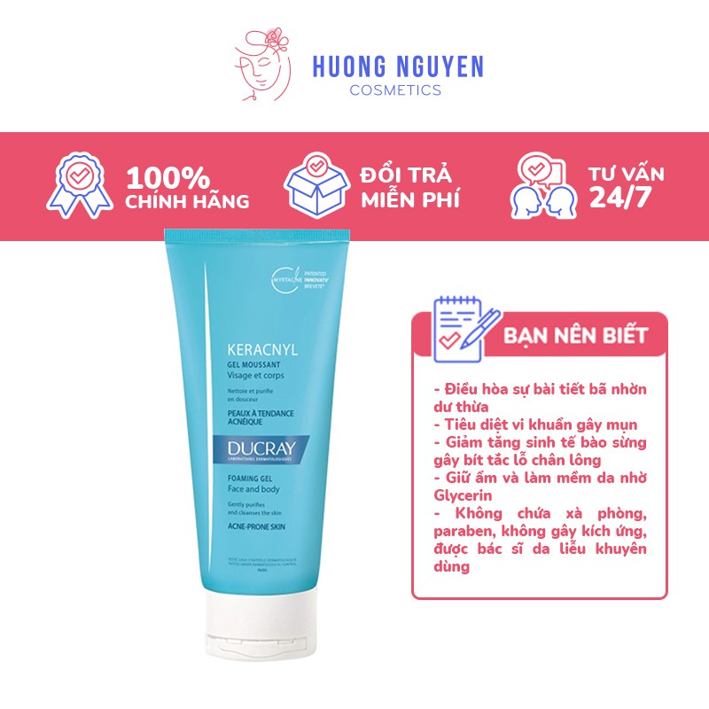 Sữa Rửa Mặt Ducray Keracnyl Gel Moussant