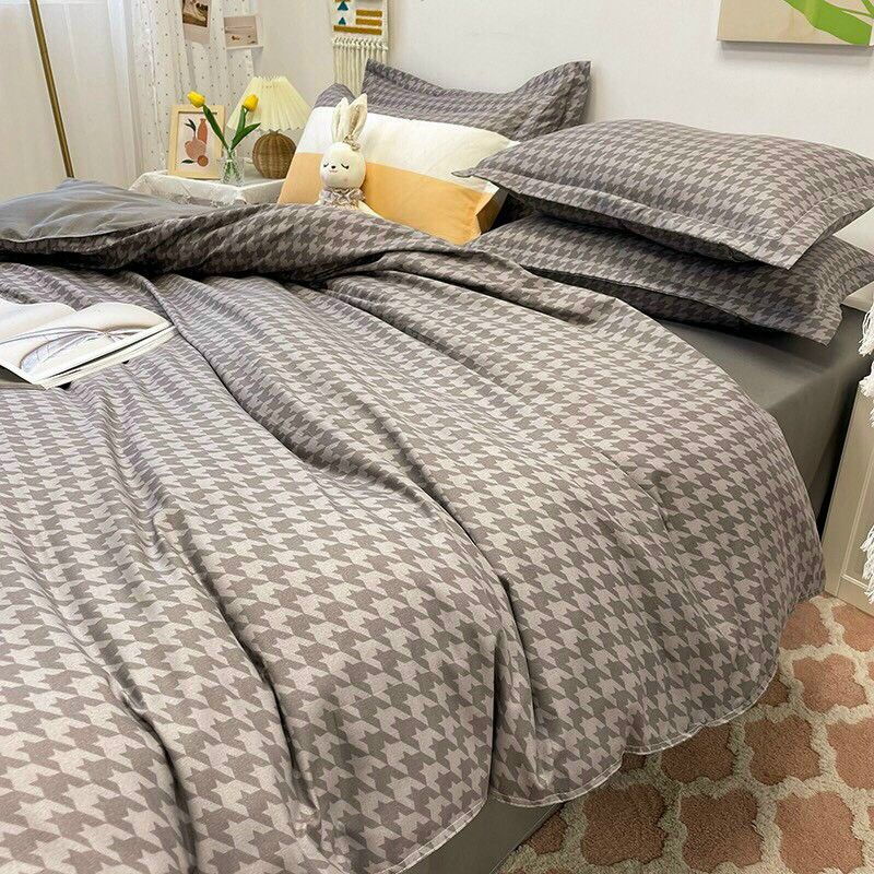 Bộ Chăn Ga Gối Cotton Poly Roma Nâu