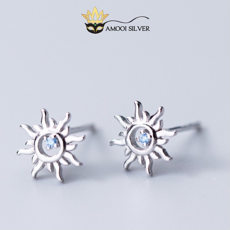 Bông tai bạc S925 mặt trời bé con - Amooi Silver AB71