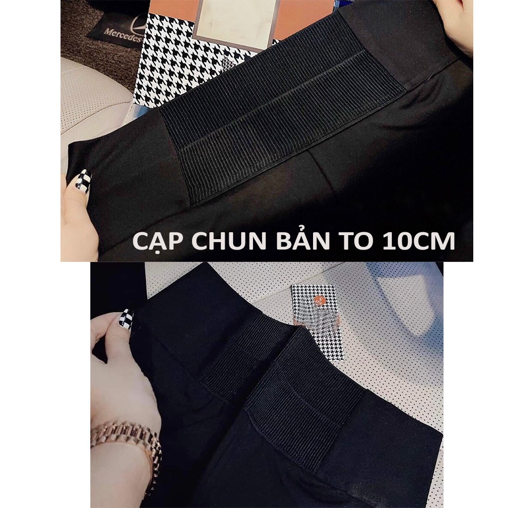 Quần legging nữ dài cạp lưng cao bản to vải cotton co giãn form chuẩn Geleva LEG425